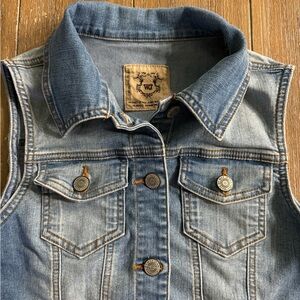 Wax Jean Blue Sleeveless Denim Jacket